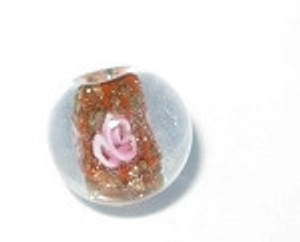 Round 14 mm Rose Czech glass bead Round 14 mm Rose Czech glass bead