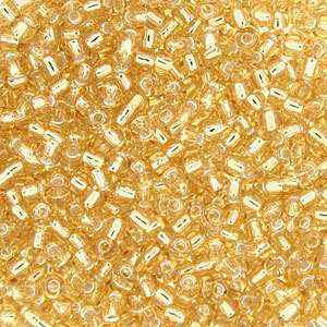 Silver Lined Lt Topaz Japanese Glass Seed beads 15 Gram Silver Lined Lt Topaz Japanese Glass Seed beads 15 Gram