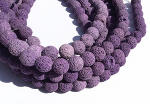39 Perfect Round Purple unwaxed Volcanic Gemstone lava Beads 39 Perfect Round Purple unwaxed Volcanic Gemstone lava Beads