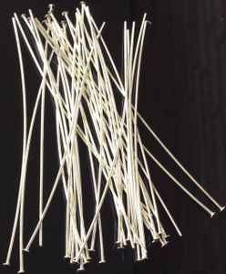 Silver Plated Head Pins 3 inches long 22Gauge Silver Plated Head Pins 3 inches long 22Gauge