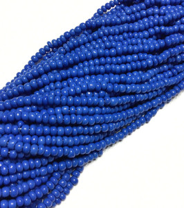 6/0 Czech Seed Beads Opaque Blue Glass 6 strands-seed beads 30 grams 6/0 Czech Seed Beads Opaque Blue Glass 6 strands-seed beads 30 grams
