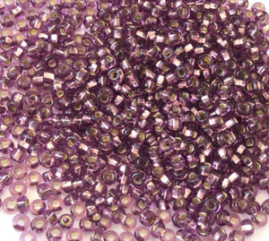 Czech round 8/0 Transparent Silver Lined Amethyst Glass Seed Beads 30 grams Czech round 8/0 Transparent Silver Lined Amethyst Glass Seed Beads 30 grams