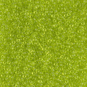 15/0 Japanese Miyuki Transparent Chartreuse Seed Beads 15/0 Japanese Miyuki Transparent Chartreuse Seed Beads