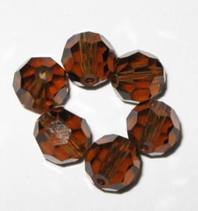 Authentic Swarovski Crystal Smoke Topaz Faceted Round Beads 8mm Authentic Swarovski Crystal Smoke Topaz Faceted Round Beads 8mm