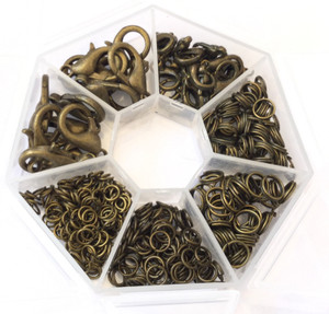 350 Antique Bronze Jump ring and lobster clasp closure Assorted Jewelry Supplies 350 Antique Bronze Jump ring and lobster clasp closure Assorted Jewelry Supplies