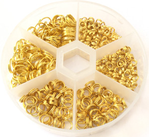 350 Gold Plated Jump Rings Assorted Jewelry Supplies 350 Gold Plated Jump Rings Assorted Jewelry Supplies