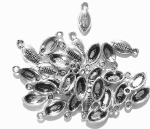 50PCS Antique Silver Half Football charms-Pendant  50PCS Antique Silver Half Football charms-Pendant