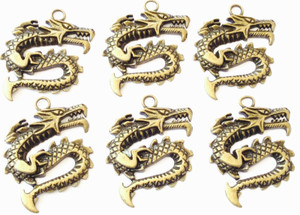 Antique Copper Fierce Dragon Animal Charms- Beading Supplies Antique Copper Fierce Dragon Animal Charms- Beading Supplies