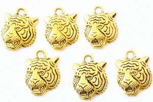 Gold Lions Head Animal Charm- Beading Supplies Gold Lions Head Animal Charm- Beading Supplies