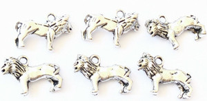 Antique Silver Safari Lion Animal Charm- Beading Supplies Antique Silver Safari Lion Animal Charm- Beading Supplies