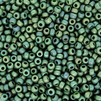 11/0 Japanese Matte Metallic Green AB Glass Seed beads