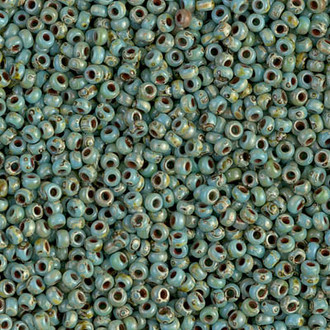 11/0 Japanese Opaque Miyuki Picasso Seafoam Green Beads