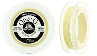 125 Yards Spool Toho One-G Thread Cream