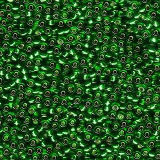 15/0 Japanese Miyuki Green Silver Lined Seed Beads