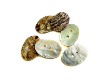 2 Hole Oval Natural Mother of Pearl Button