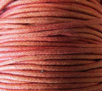 2 meters Genuine Distress Red waxed Cotton Cord 2.mm