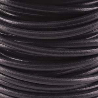 5 yards Genuine Round Leather Cord Black 1.5mm