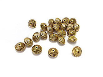 24 Antique Gold Metal Bicones Beads