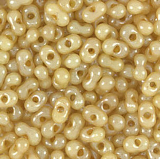 2x4mm Japanese Antique cream Luster Peanut Glass seed beads