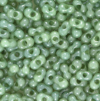 2x4mm Japanese Opal Green Luster Peanut Glass seed beads