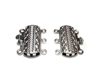 3 Strand Silver Plated slide Clasp