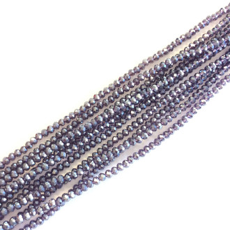 3mm Chinese Crystal faceted Amethyst Rondelle Beads