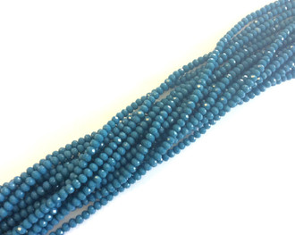 3mm Chinese Crystal faceted blue Rondelle Beads