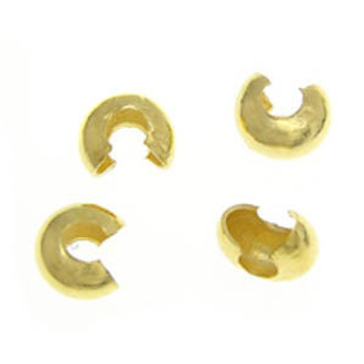 4mm Gold Plated Crimp Bead Cover