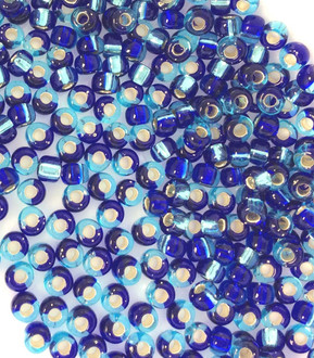 6/0 Miyuki Silver Lined Cobalt Teal Glass Seed Beads 28 Grams