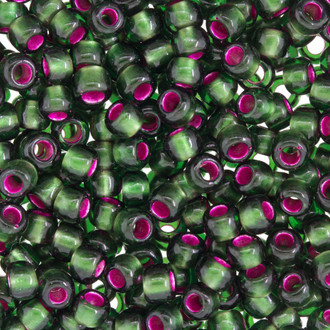 6/0 Olivine Pink Lined Glass Beads Japanese