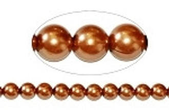6mm Coffee Blend Czech round smooth Glass Pearl