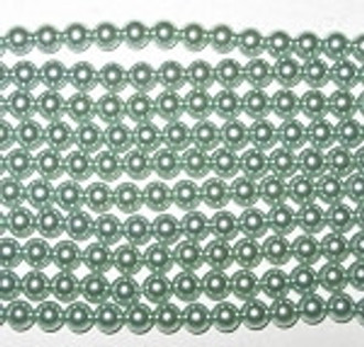 6mm LT Green Czech round smooth Glass Pearl