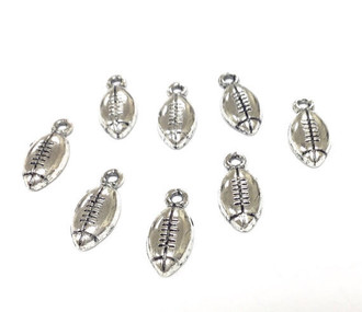 8 Silver plated football charms