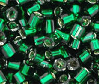 8/0 Japanese S/L Green Emerald Hex Beads 15GM
