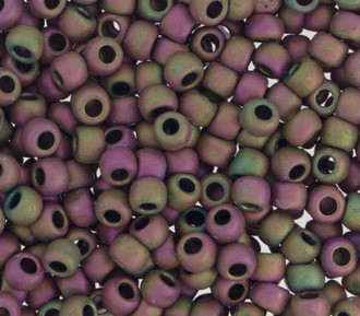 8/0 Miyuki Matte Purple Iris Glass Seed Beads