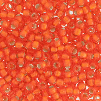 8/0 Silver Lined Matte Dark Orange Round Japanese Seed Beads