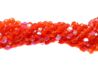 8mm Czech Fire Orange AB Fire Polished Glass beads