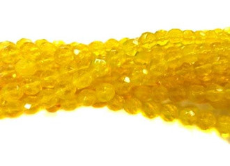 8mm Czech Trans Yellow Fire Polished Glass beads