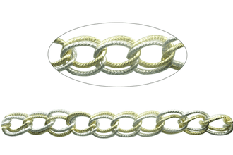 Unsoldered Gold and Silver Plated twist oval chain