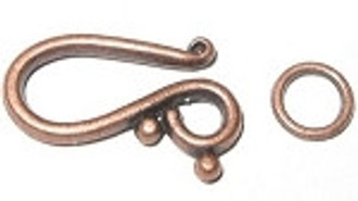 Antique Copper plated Hook and eye with ring