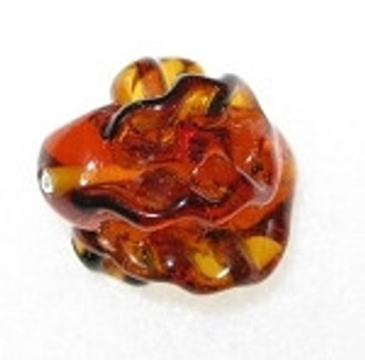 Authentic Amber Czech handmade Lamp  Walnut glass bead