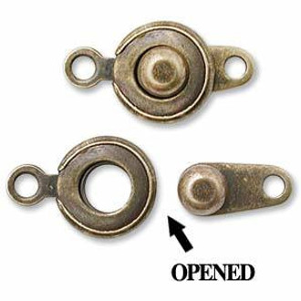 Ball And Socket Clasp 8mm Ant Brass