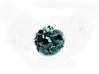 Black plated jet Swarovski crystal 18mm ball