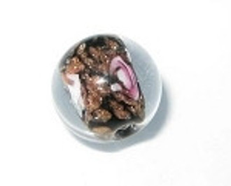 Black Round 14 mm Rose Czech glass bead