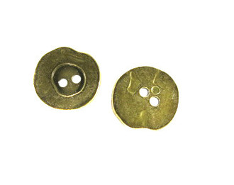 Brass Plated Button 6Pcs