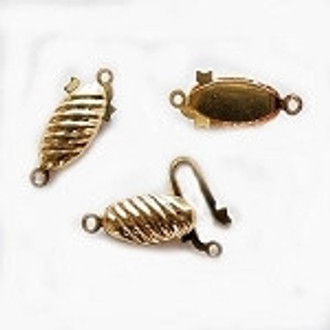 Clasp fish hook gold plated  brass 18mm