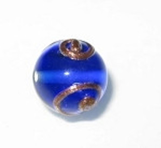 Cobalt Bohemian glass Czech round 14mm bead