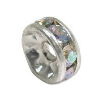 Crystal AB Silver plated 10mm spacer