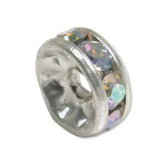 Crystal AB Silver plated 12mm spacer