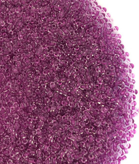 Crystal lined Plum Glass Seed Beads 28 Gram